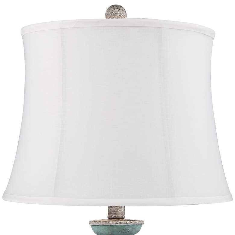 Image 2 Regency Hill Patsy 26 1/2" Blue-Gray Washed White Shade Lamps Set of 2 more views
