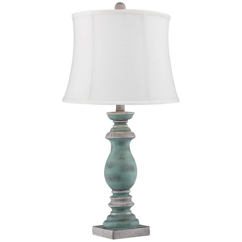 Image 6 Regency Hill Patsy 26 1/2" Blue-Gray Washed White Shade Lamps Set of 2 more views