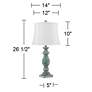 7_Regency Hill Patsy 26 1/2" Blue-Gray Washed White Shade Lamps Set of 2 more views