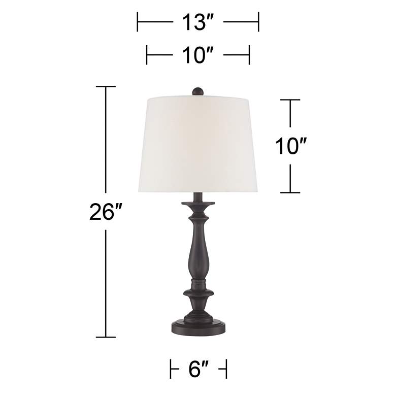 Image 7 Regency Hill Percy 26" Dark Bronze Metal Table Lamps Set of 2 more views