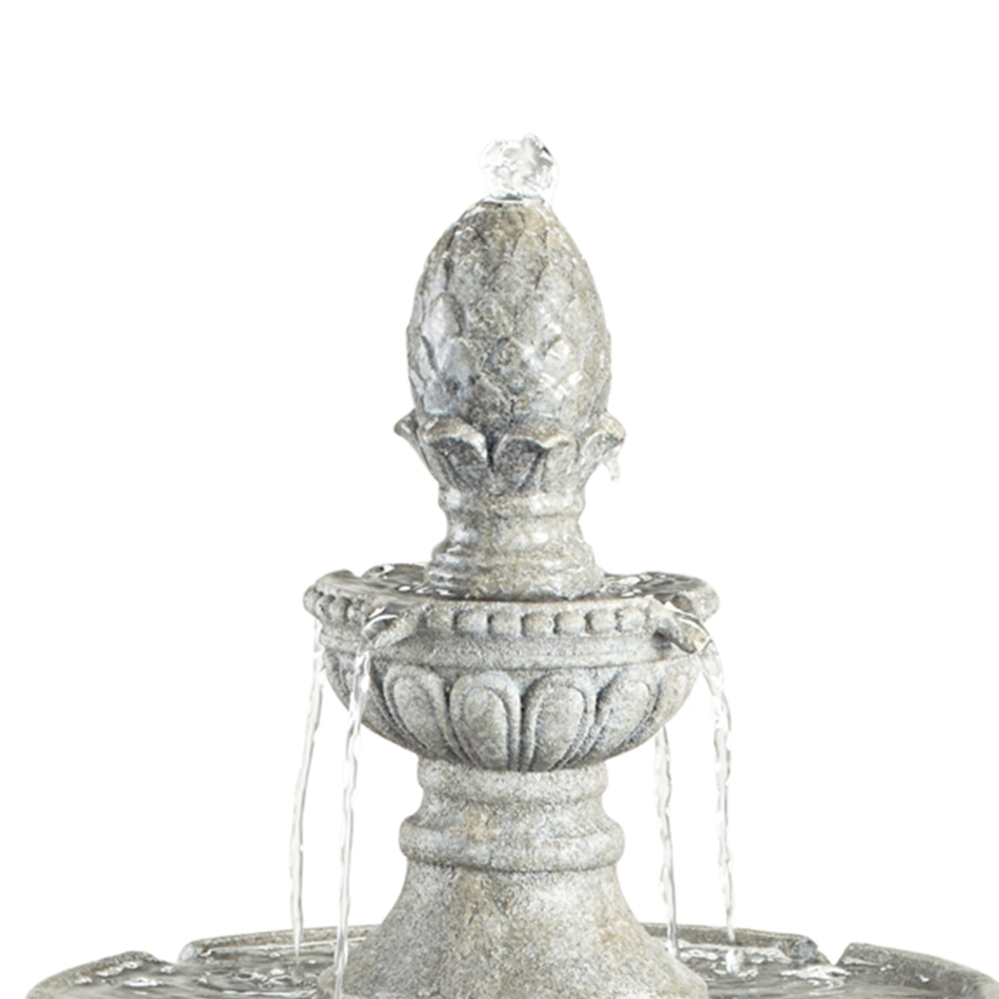 Image 3 Regency Hill Pineapple Old Stone Finish 44" 3-Tier Garden Fountain more views