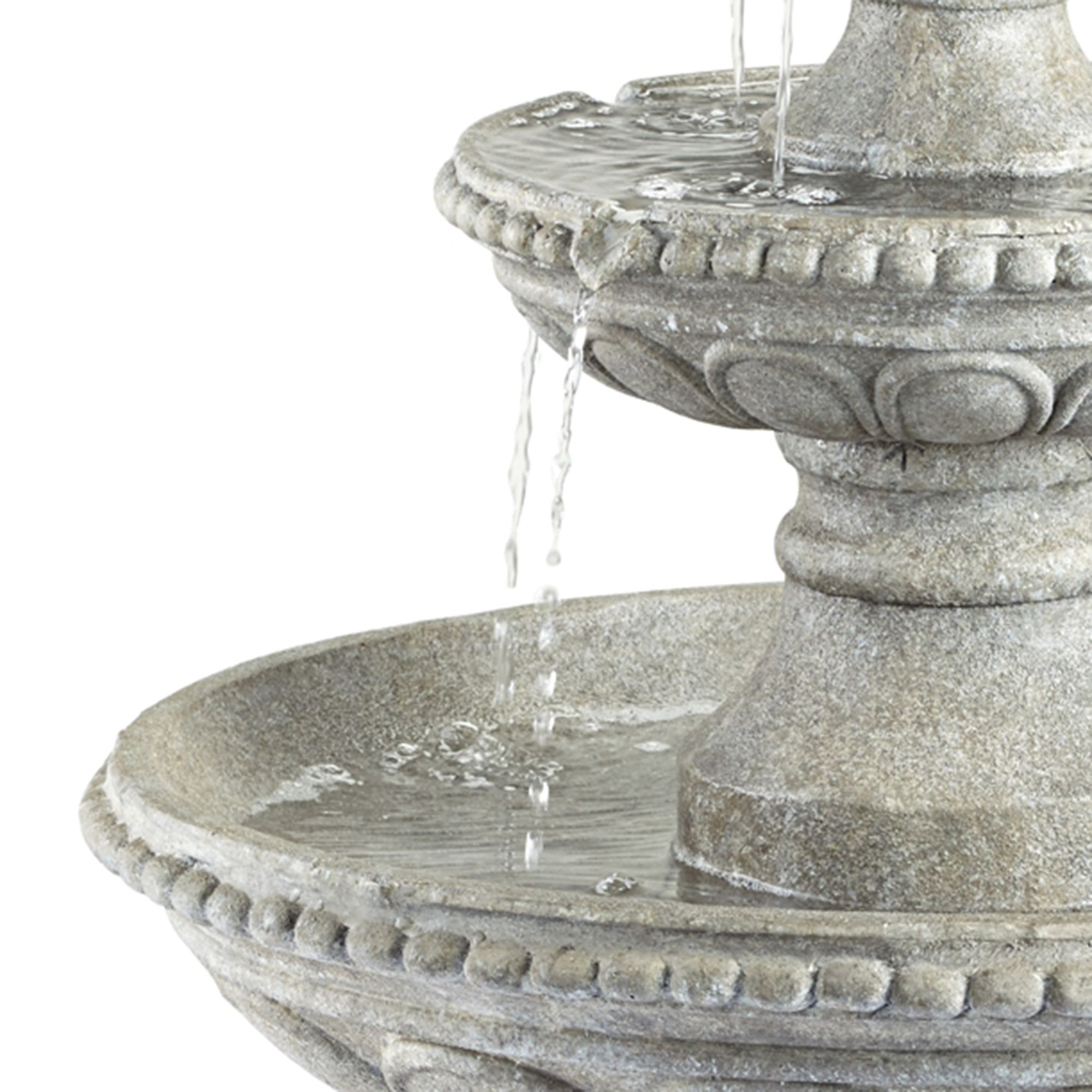 Image 4 Regency Hill Pineapple Old Stone Finish 44" 3-Tier Garden Fountain more views