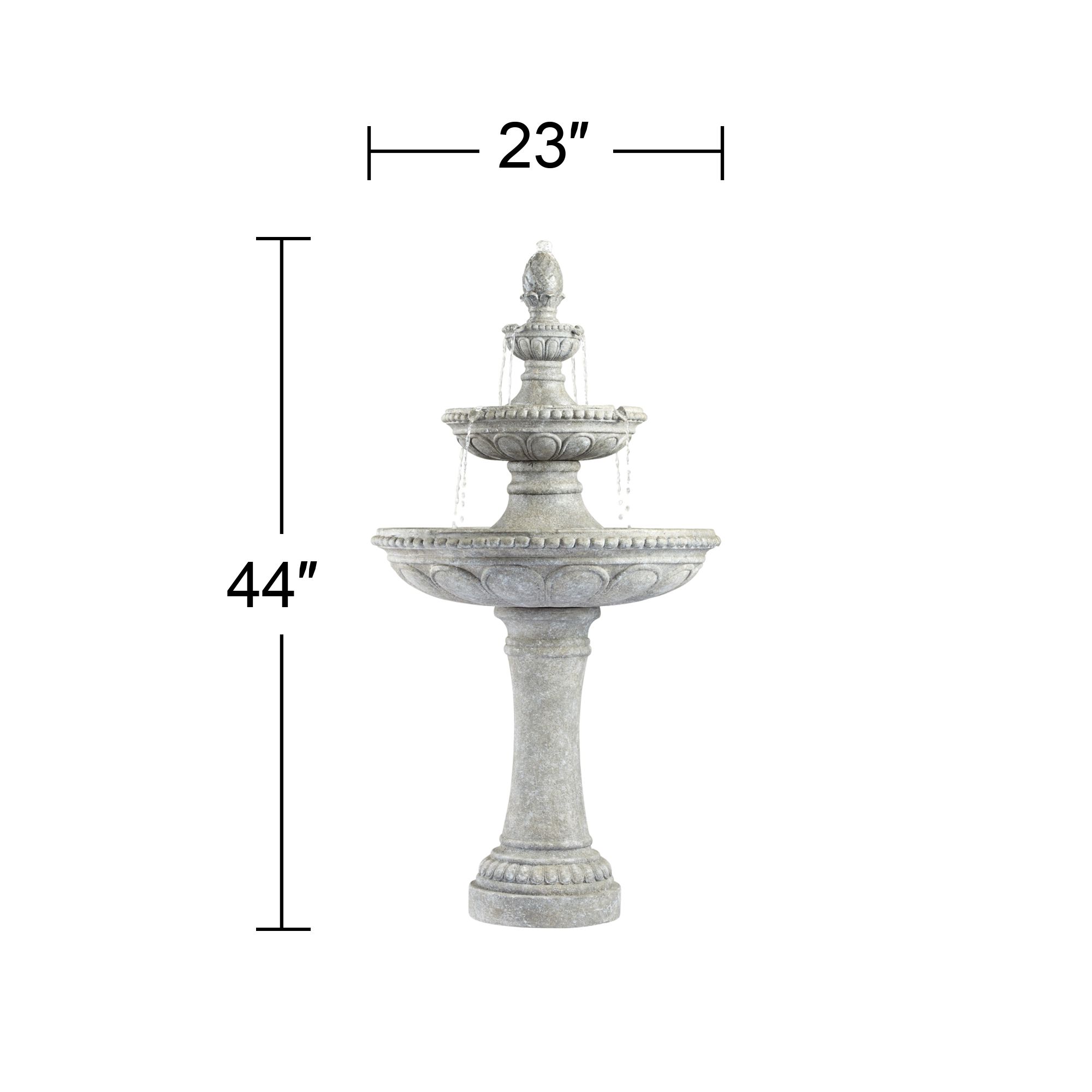 Pineapple Old Stone 3-Tier Outdoor Fountain