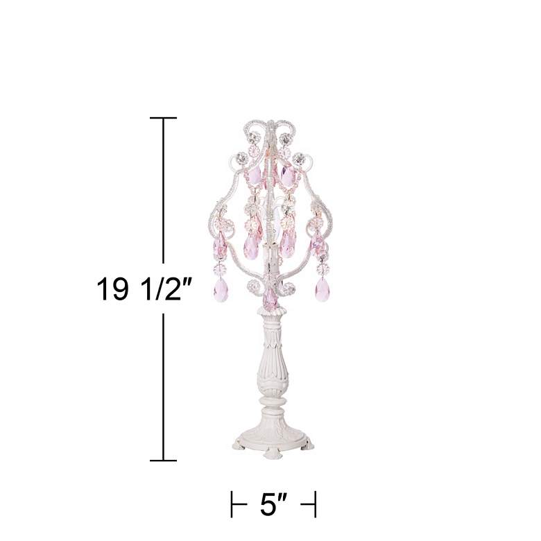 Image 5 Regency Hill Pink Droplet 19 1/2 inch White Mini Chandelier Accent Lamp more views