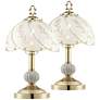 1_Regency Hill Polished Brass 15" High Touch Accent Table Lamps Set of 2