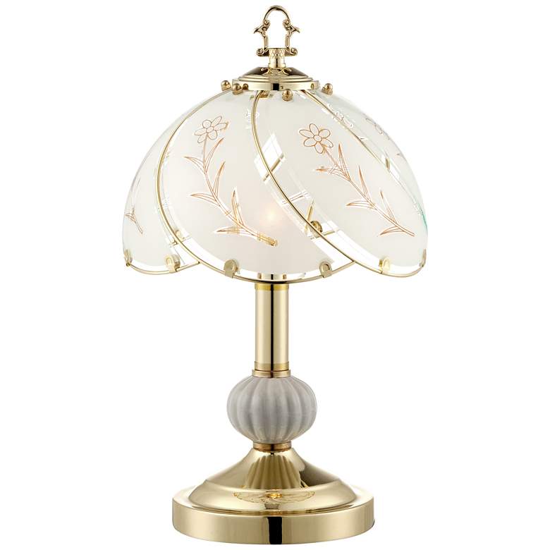 Image 5 Regency Hill Polished Brass 15 inch High Touch Accent Table Lamps Set of 2 more views