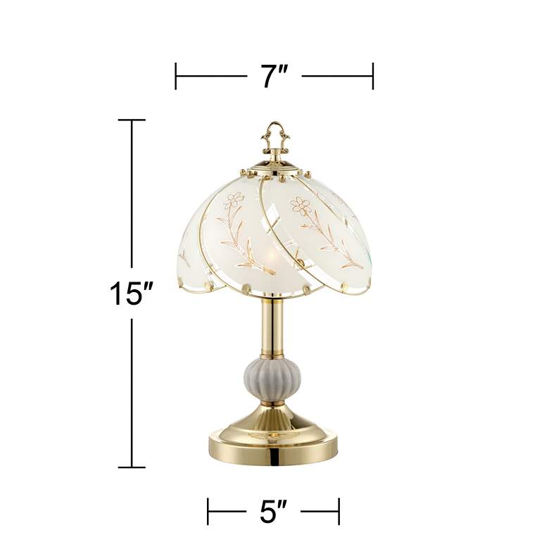 Image 7 Regency Hill Polished Brass 15" High Touch Accent Table Lamps Set of 2 more views
