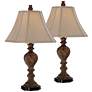 Regency Hill Regio 25 1/2" Carved Faux Wood Traditional Lamps Set of 2