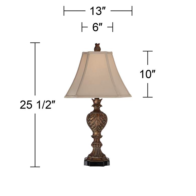 Image 4 Regency Hill Regio 25 1/2" Carved Faux Wood Traditional Lamps Set of 2 more views