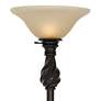 Regency Hill Restoration Bronze 70" Amber Glass Torchiere Floor Lamp