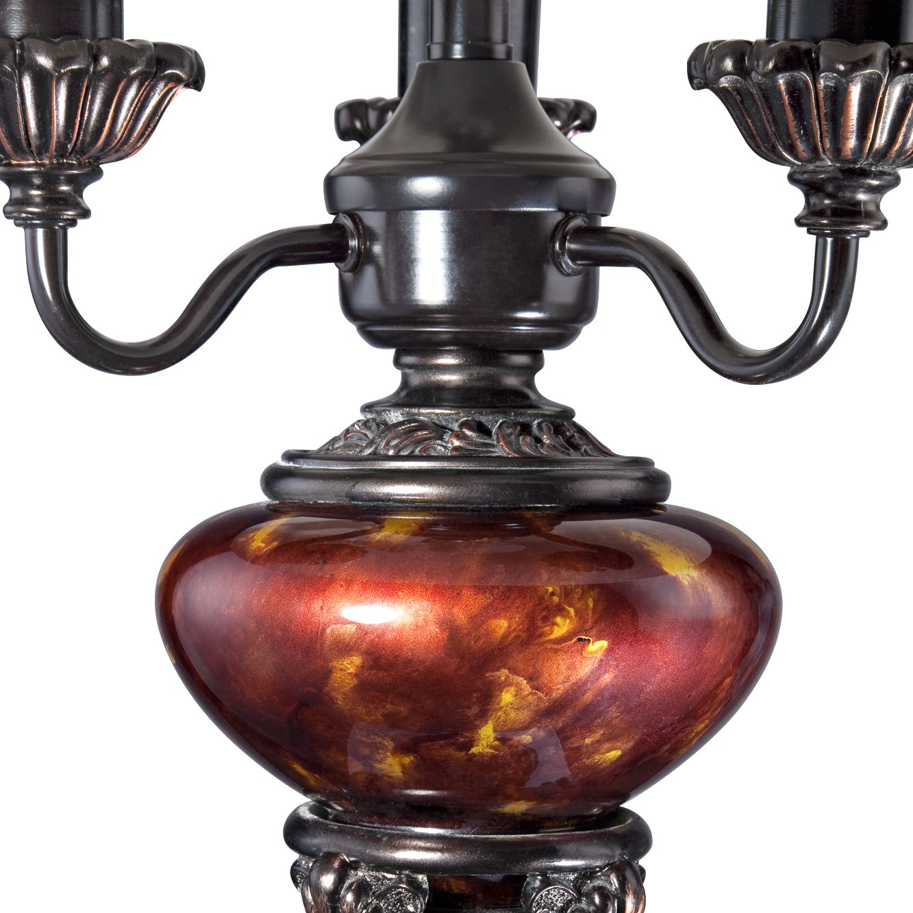 Image 5 Regency Hill Rhys Bronze Tortoise Shell Glass Table Lamps Set of 2 more views