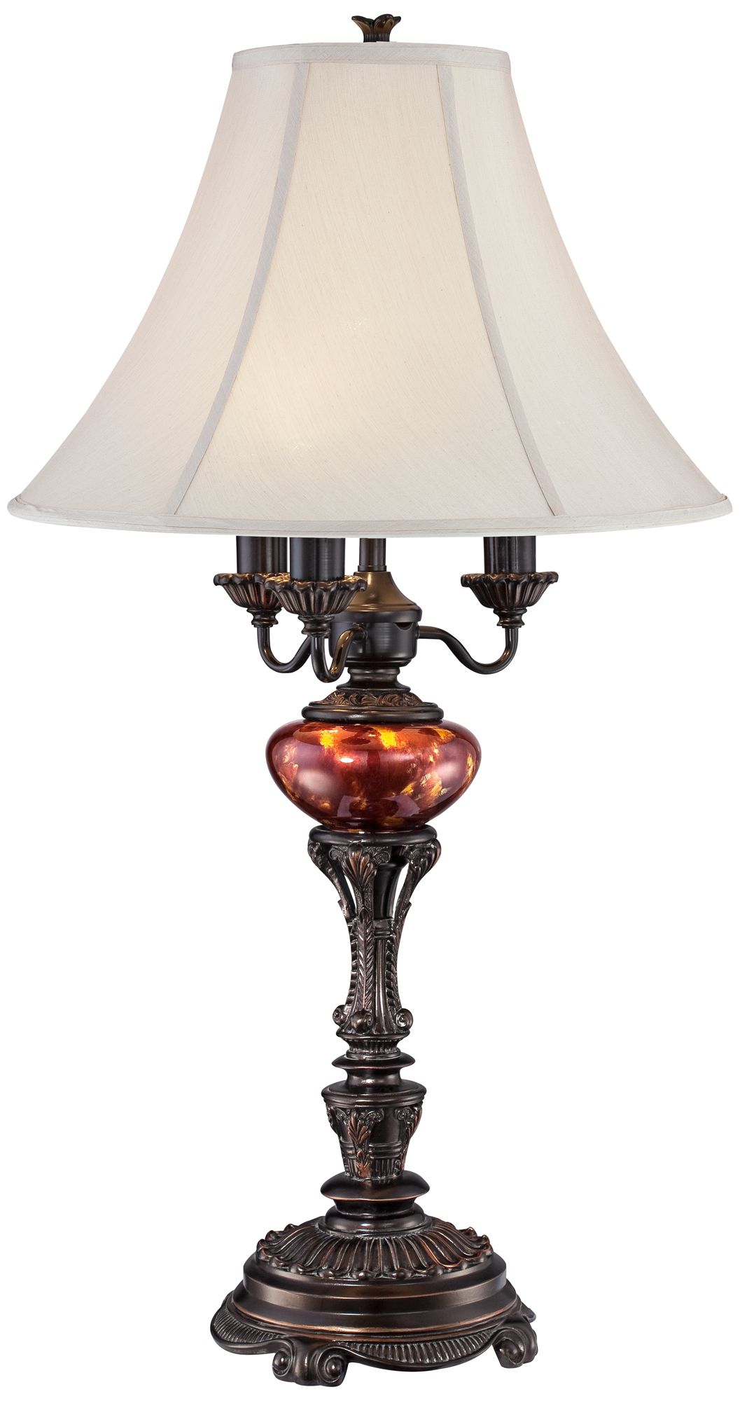 Image 7 Regency Hill Rhys Bronze Tortoise Shell Glass Table Lamps Set of 2 more views