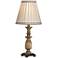 Regency Hill Ribbed 18" High Antique Gold with Pleat Shade Accent Lamp