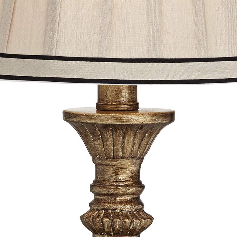 Image 4 Regency Hill Ribbed 18" High Antique Gold with Pleat Shade Accent Lamp more views