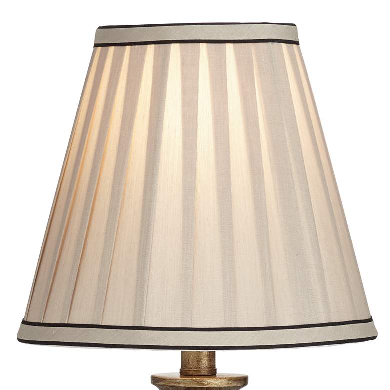 Image 5 Regency Hill Ribbed 18 inch High Antique Gold with Pleat Shade Accent Lamp more views