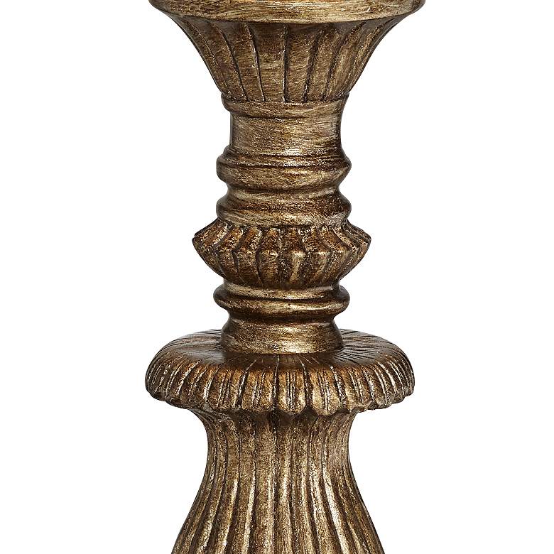 Image 6 Regency Hill Ribbed 18" High Antique Gold with Pleat Shade Accent Lamp more views