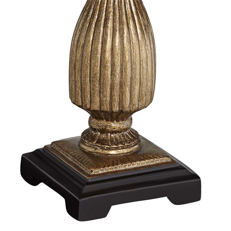 Image 7 Regency Hill Ribbed 18" High Antique Gold with Pleat Shade Accent Lamp more views