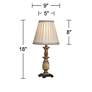 Regency Hill Ribbed 18" High Antique Gold with Pleat Shade Accent Lamp in scene