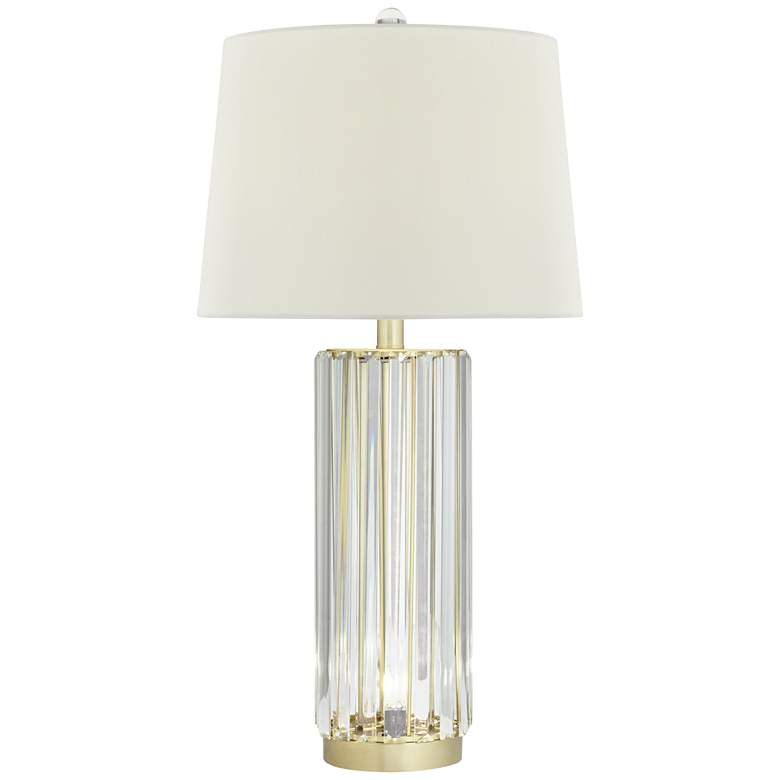 Image 2 Regency Hill Rivera 27 3/4 inch Gold Glass Rod Table Lamp with Night Light