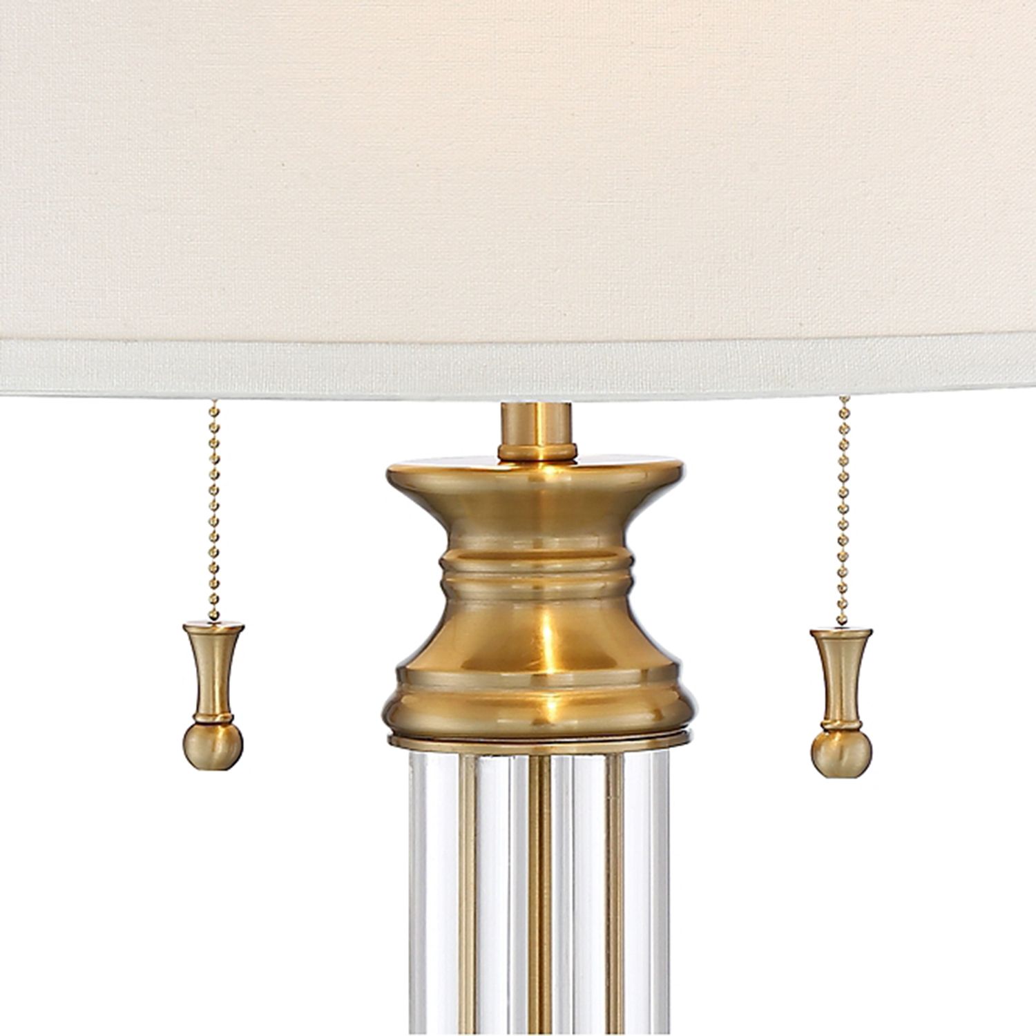Image 5 Regency Hill Rolland 30" Brass and Crystal Lamp with Dimmer more views