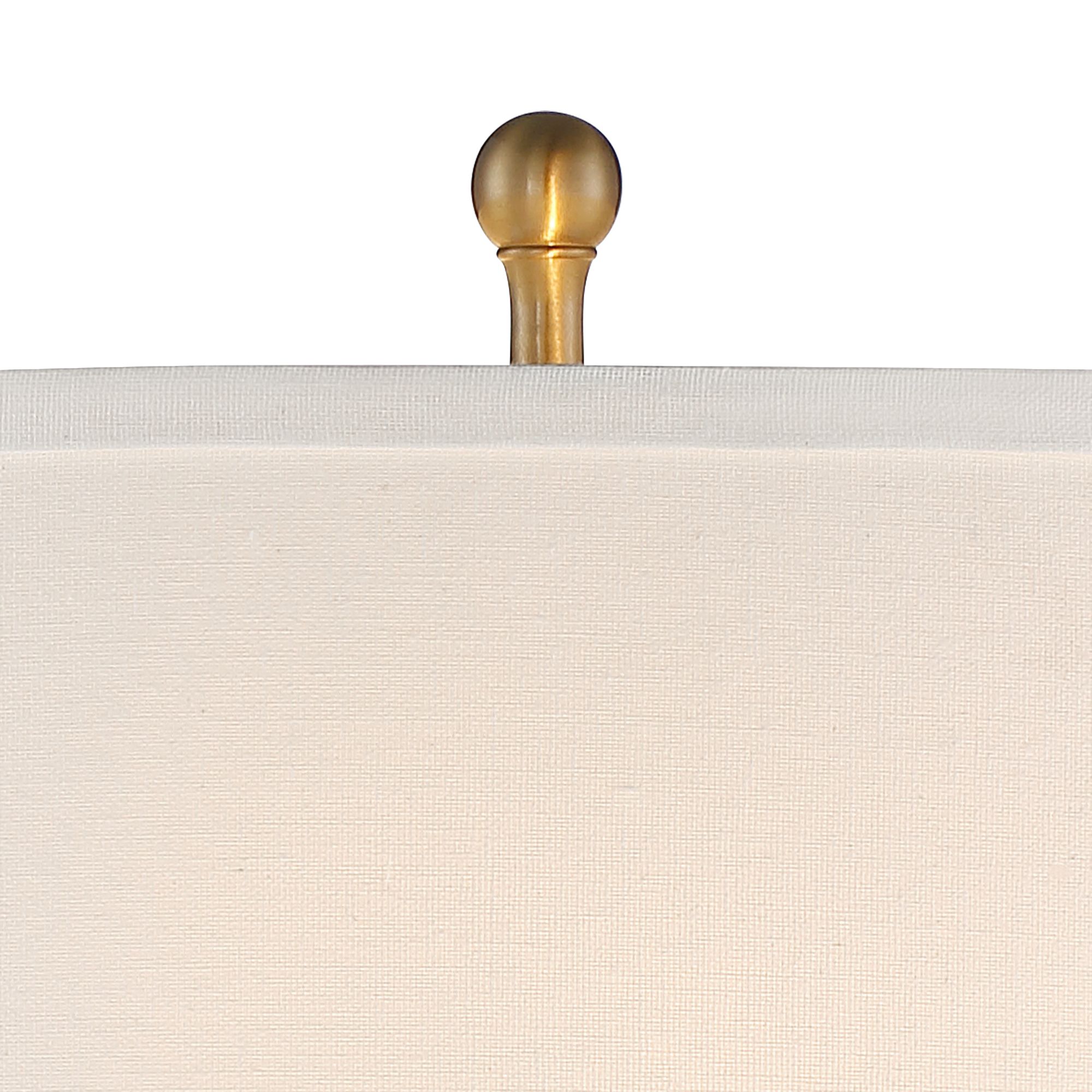 Image 4 Regency Hill Rolland 30" Brass and Glass Column Table Lamp more views