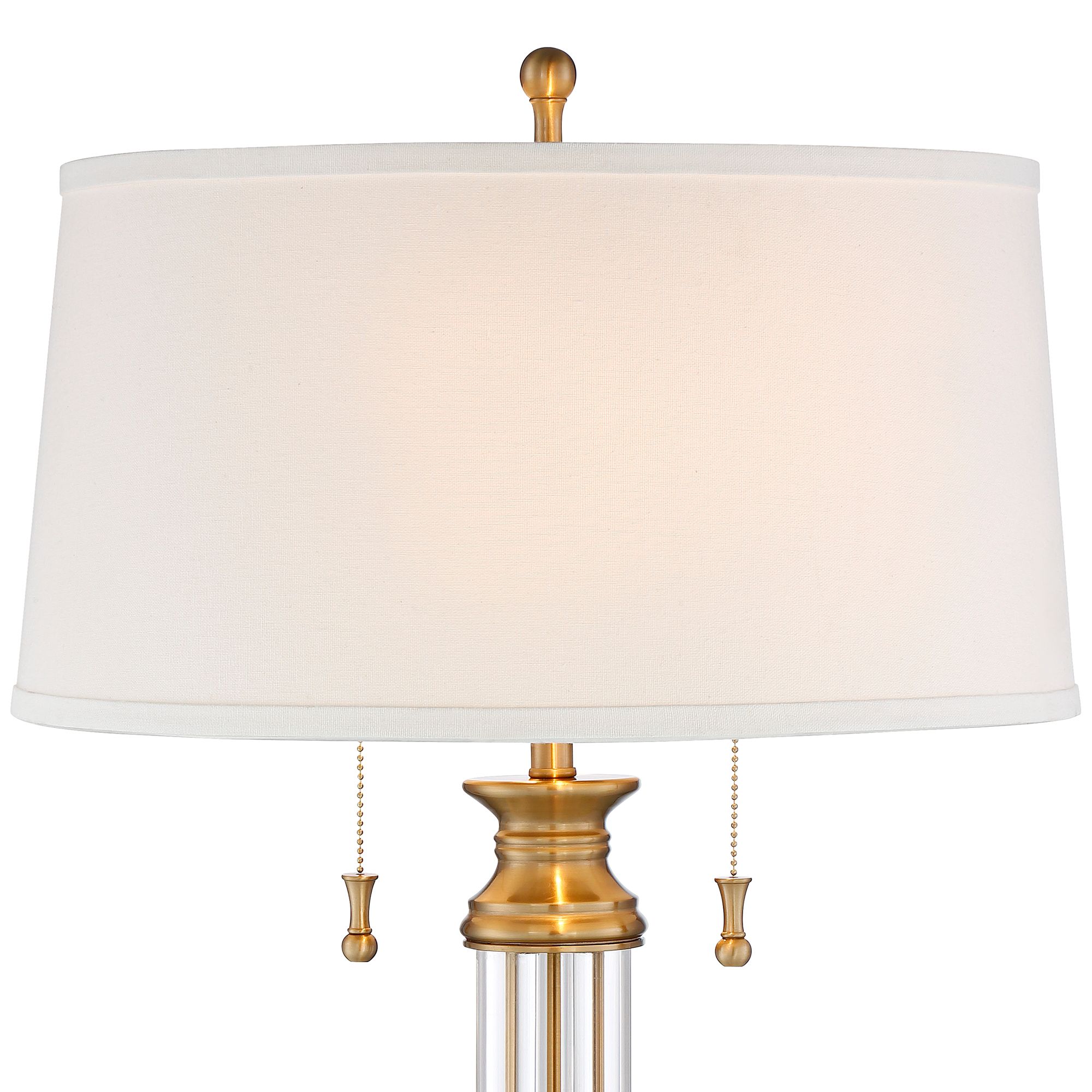 Image 4 Regency Hill Rolland 30" Brass and Glass Table Lamps Set of 2 more views