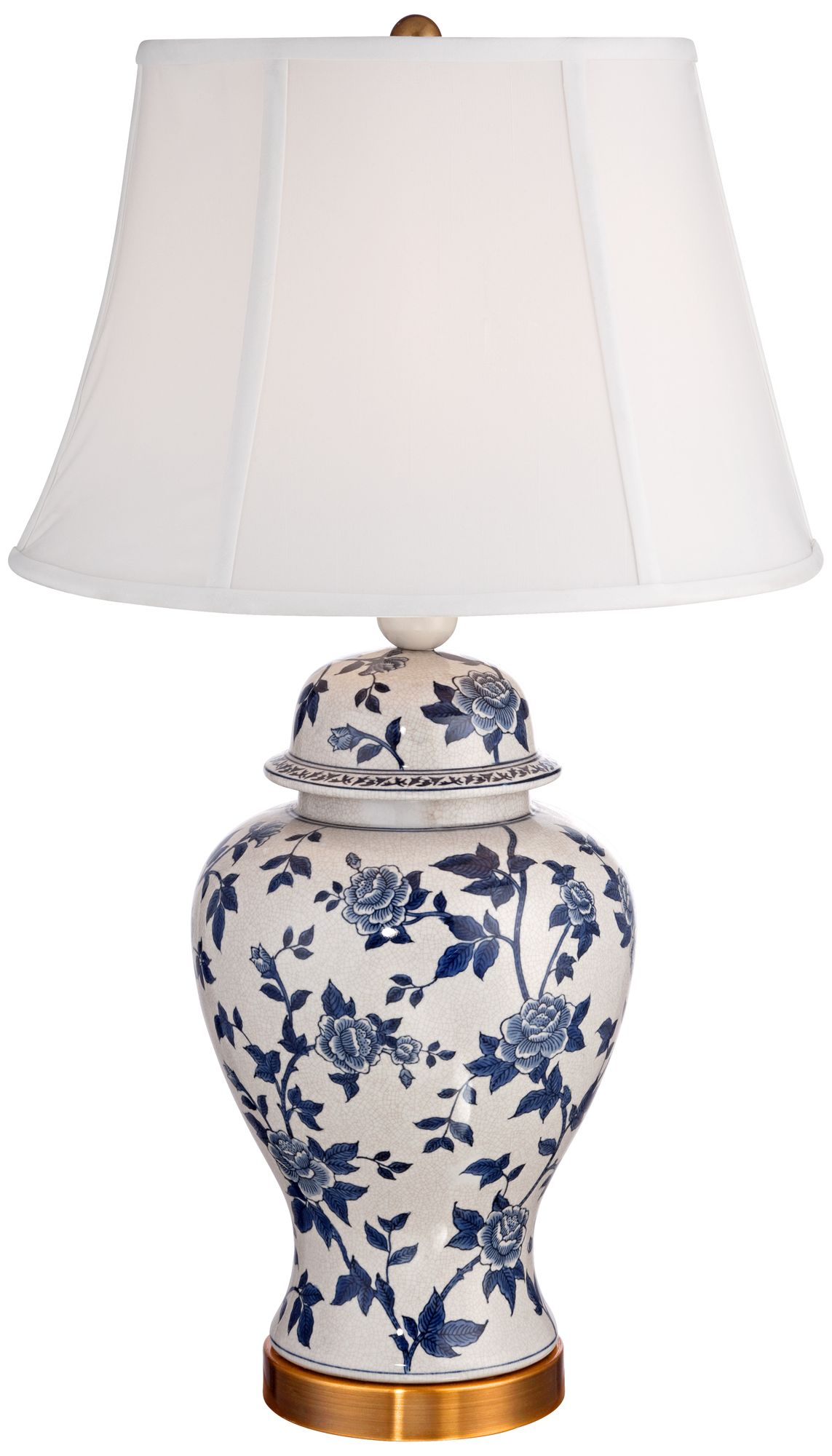Image 2 Regency Hill Rose Vine 25" Blue White Ceramic Temple Jar Table Lamp