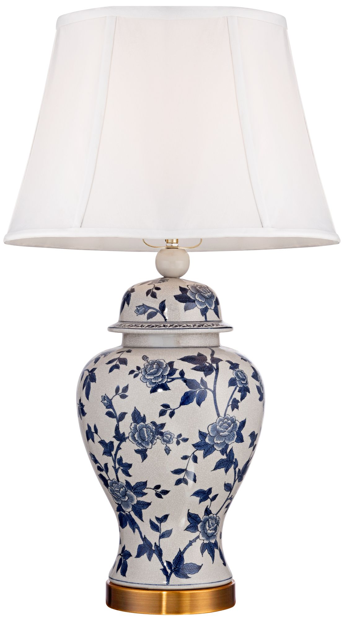 Image 7 Regency Hill Rose Vine Blue White Ceramic Jar Table Lamps Set of 2 more views