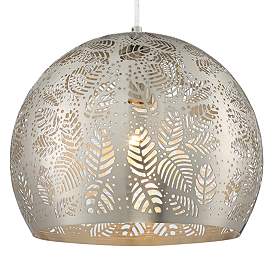 Image3 of Regency Hill Safi 11 3/4" Wide Brushed Nickel Moroccan Mini Pendant more views