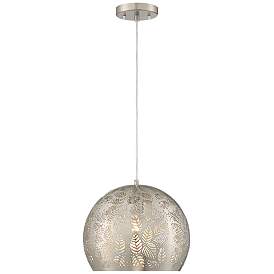 Image5 of Regency Hill Safi 11 3/4" Wide Brushed Nickel Moroccan Mini Pendant more views