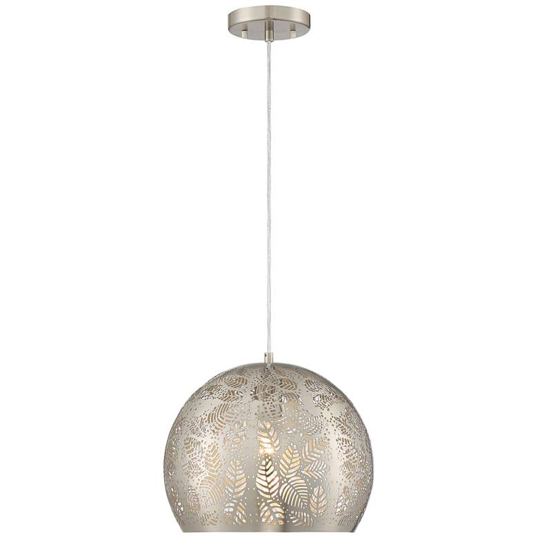 Image 5 Regency Hill Safi 11 3/4" Wide Brushed Nickel Moroccan Mini Pendant more views