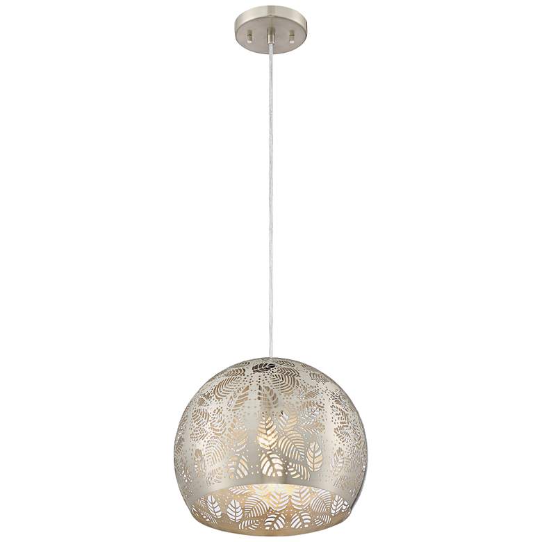 Image 6 Regency Hill Safi 11 3/4" Wide Brushed Nickel Moroccan Mini Pendant more views