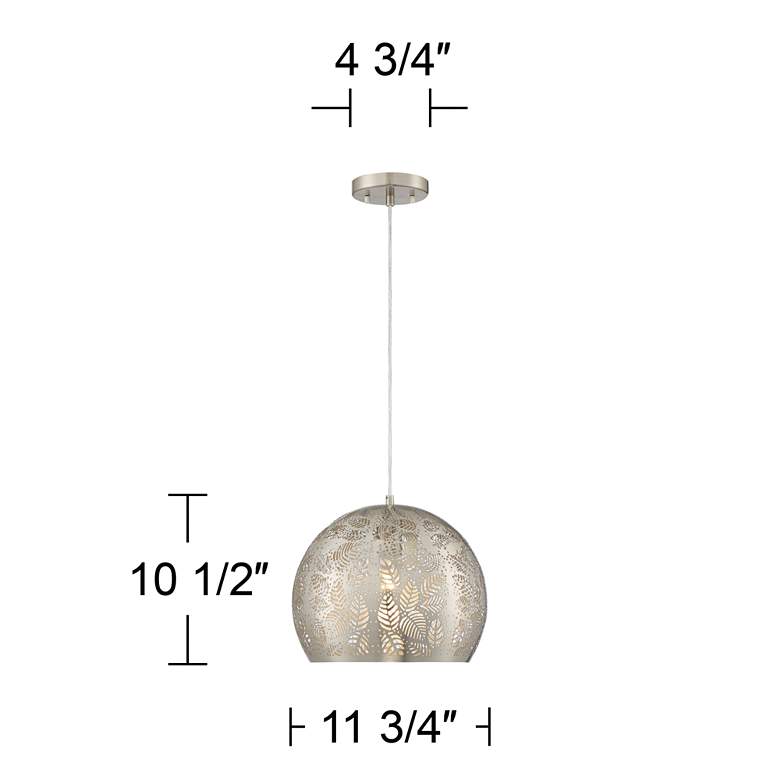 Image 7 Regency Hill Safi 11 3/4 inch Wide Brushed Nickel Moroccan Mini Pendant more views