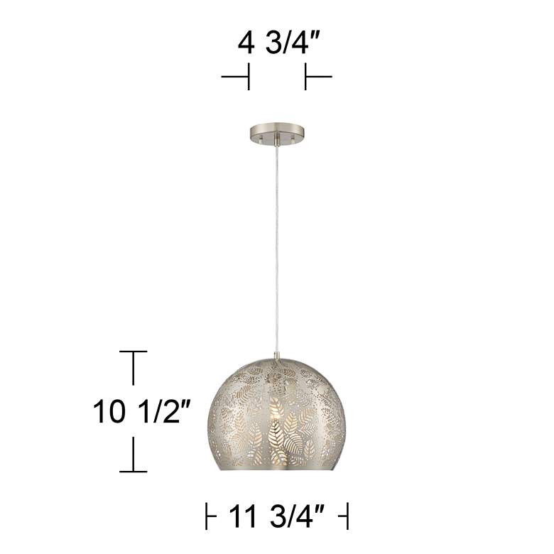 Image 7 Regency Hill Safi 11 3/4" Wide Brushed Nickel Moroccan Mini Pendant more views