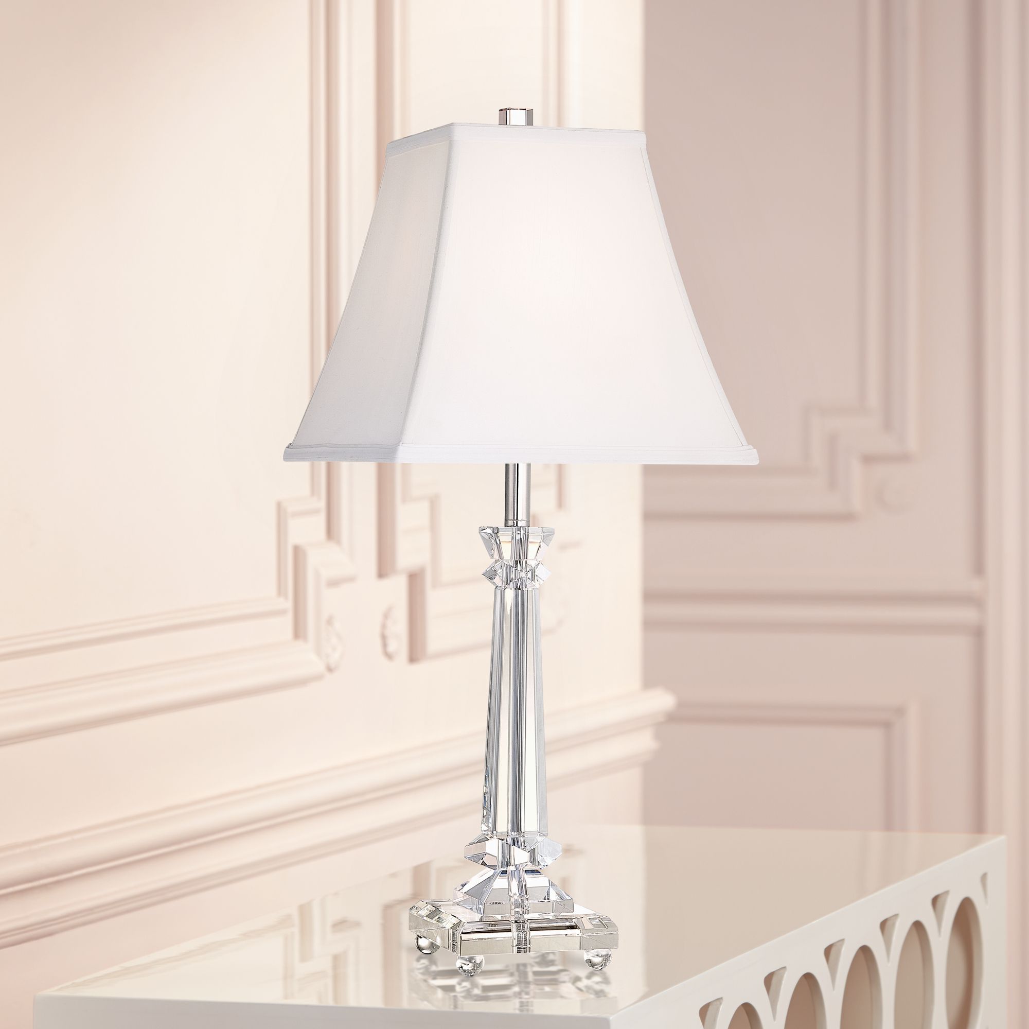 Image 7 Regency Hill Sannes 25" Crystal Column Table Lamps Set of 2 more views