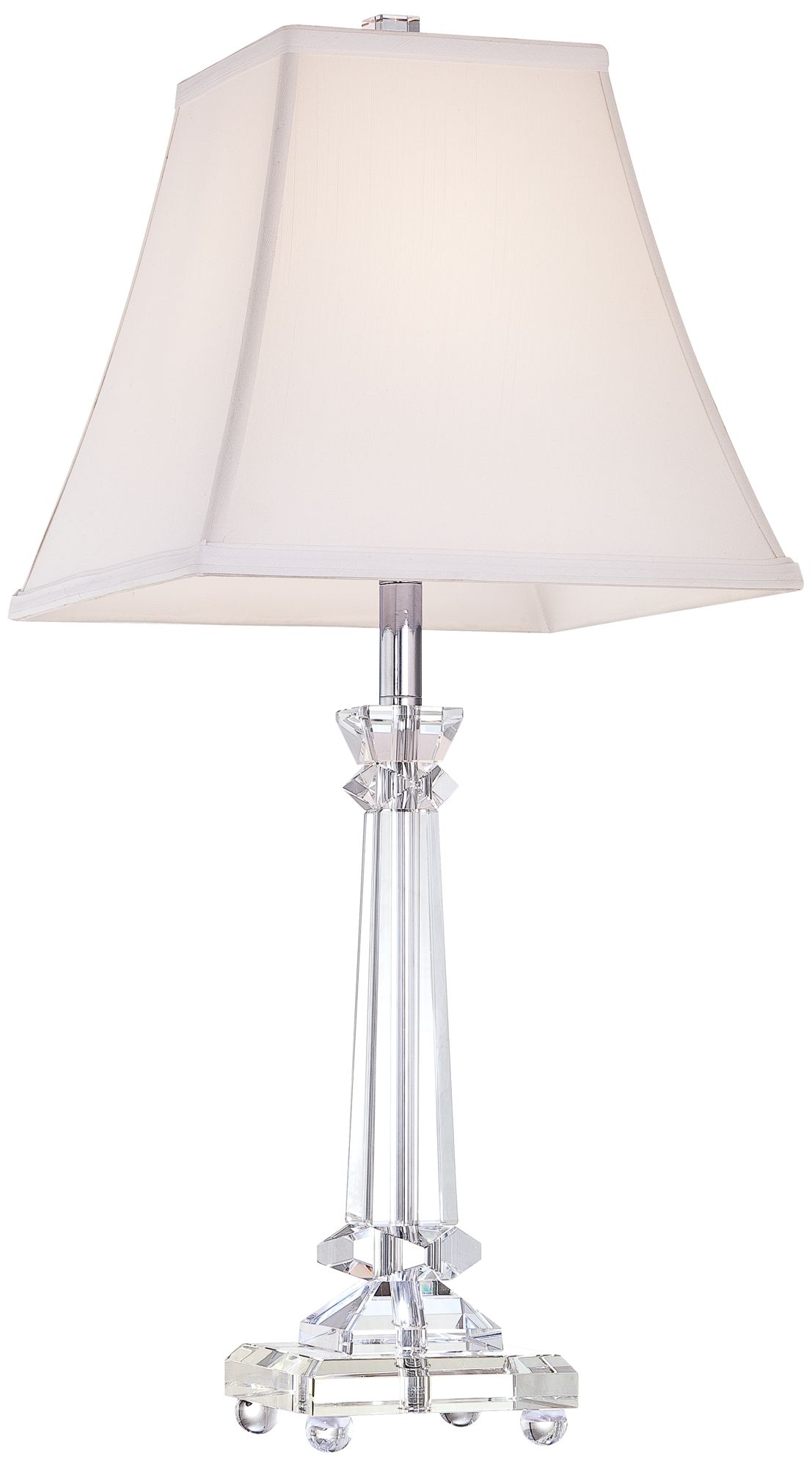 Image 6 Regency Hill Sannes 25" Tapered Glass Column Table Lamp more views