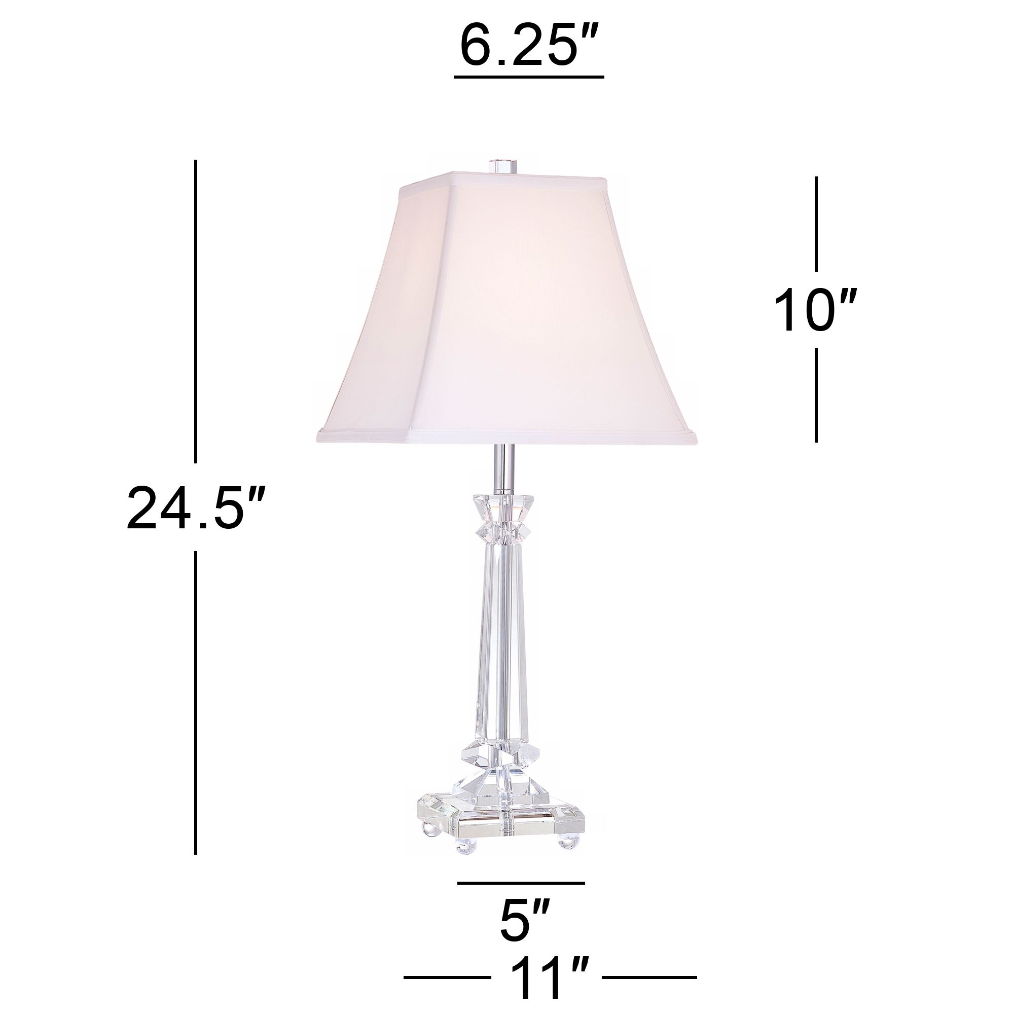 Image 7 Regency Hill Sannes 25" Tapered Glass Column Table Lamp more views