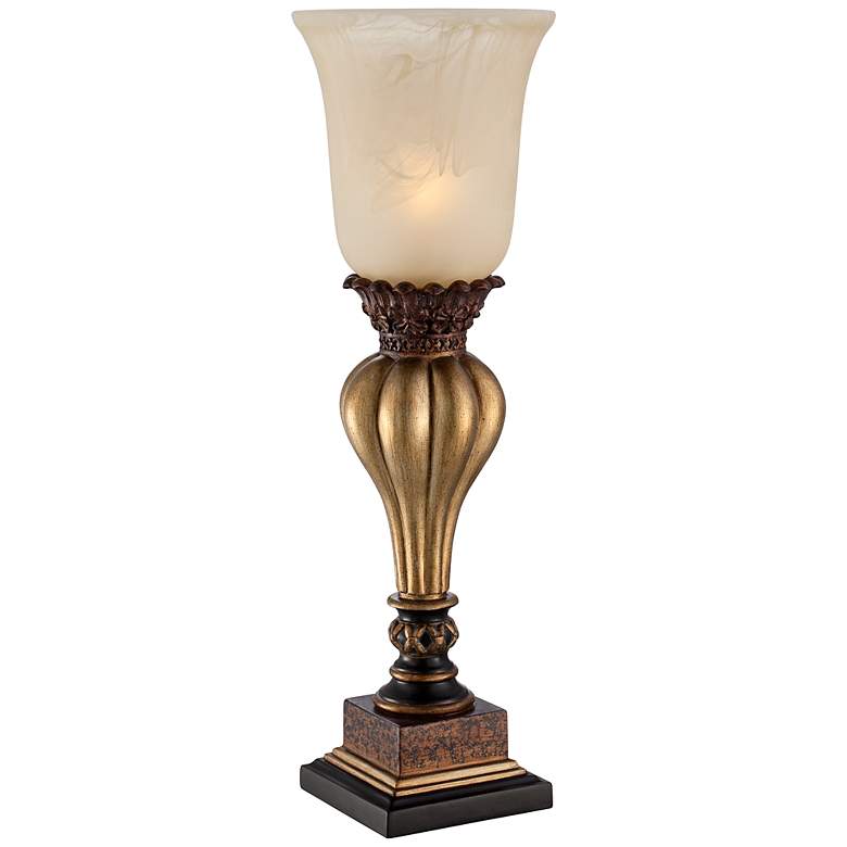 Image 3 Regency Hill Sattley 23 1/4" Gold Alabaster Glass Accent Console Lamp