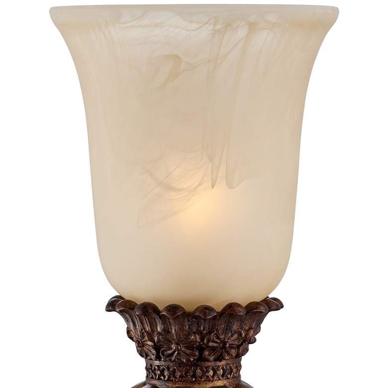 Image 4 Regency Hill Sattley 23 1/4" Gold Alabaster Glass Accent Console Lamp more views