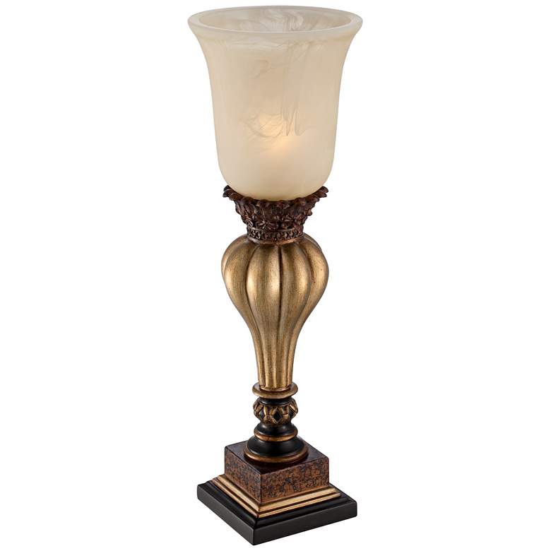 Image 6 Regency Hill Sattley 23 1/4" Gold Alabaster Glass Accent Console Lamp more views