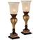 Regency Hill Sattley 23 1/4" Gold and Alabaster Console Lamps Set of 2