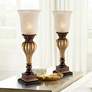 Regency Hill Sattley 23 1/4" Gold and Alabaster Console Lamps Set of 2