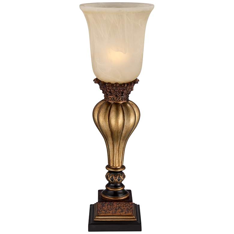 Image 6 Regency Hill Sattley 23 1/4" Gold and Alabaster Console Lamps Set of 2 more views
