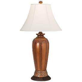 Image2 of Regency Hill Scalloped 34 1/4" Traditional Lamp with Charging Outlet
