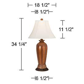 Image5 of Regency Hill Scalloped 34 1/4" Traditional Lamp with Charging Outlet more views