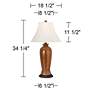 Regency Hill Scalloped 34 1/4" Traditional Lamp with Charging Outlet