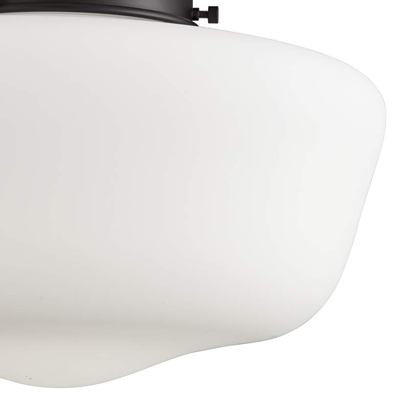 Image 3 Regency Hill Schoolhouse 12 1/4" Black and White Glass Ceiling Light more views