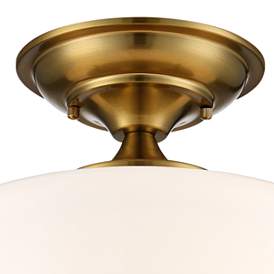 Image2 of Regency Hill Schoolhouse 12" Gold and White Ceiling Lights Set of 2 more views