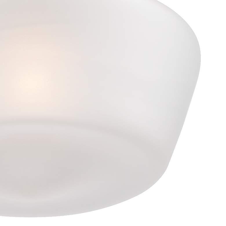 Image 3 Regency Hill Schoolhouse 12" Wide Bronze White Glass Ceiling Light more views