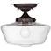 Regency Hill Schoolhouse Floating 12" Bronze Clear Glass Ceiling Light